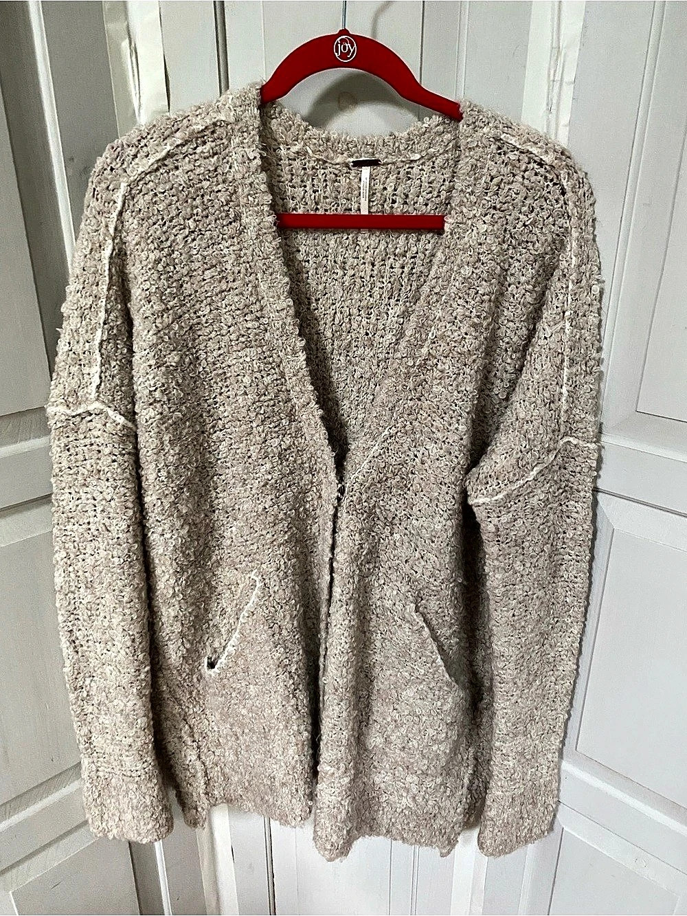 Free People Alpaca Blend Knit Cardigan in Beige